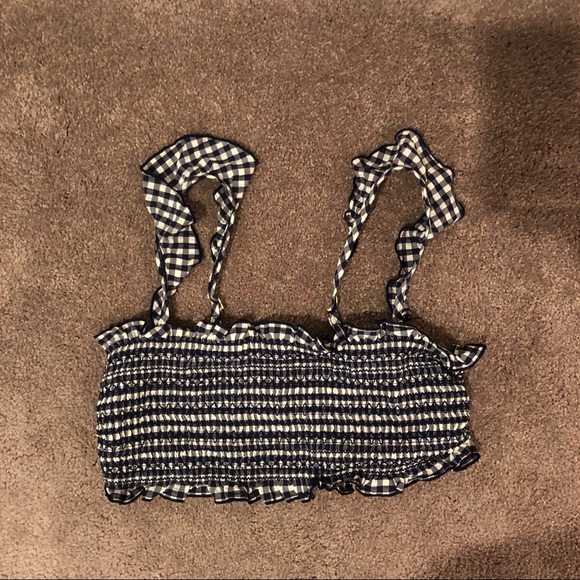 Tory Burch Navy Blue Gingham Bikini (Top) - Picture 2 of 7
